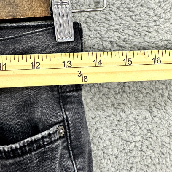 Free People Skinny Jeans Womens 27 Black Distressed Moto Boho Biker Grunge Goth - Picture 5 of 6